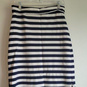 Summer & Sage Navy White Striped Jersey Skirt M